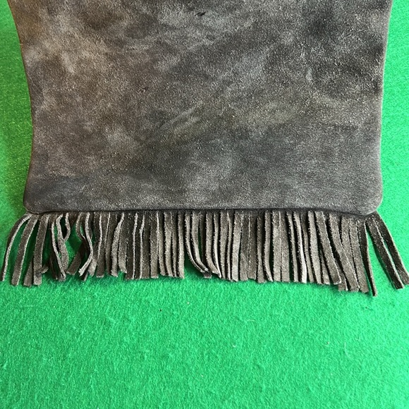 PRANA hippy leather 70’s crossbody bag with fringe made in India - Picture 2 of 16